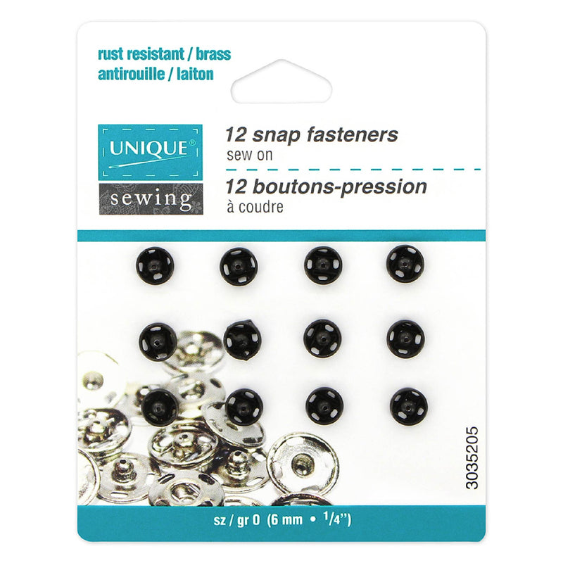 Unique 12 snap fasteners - black