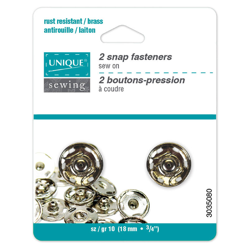 Unique 2 snap fasteners - silver