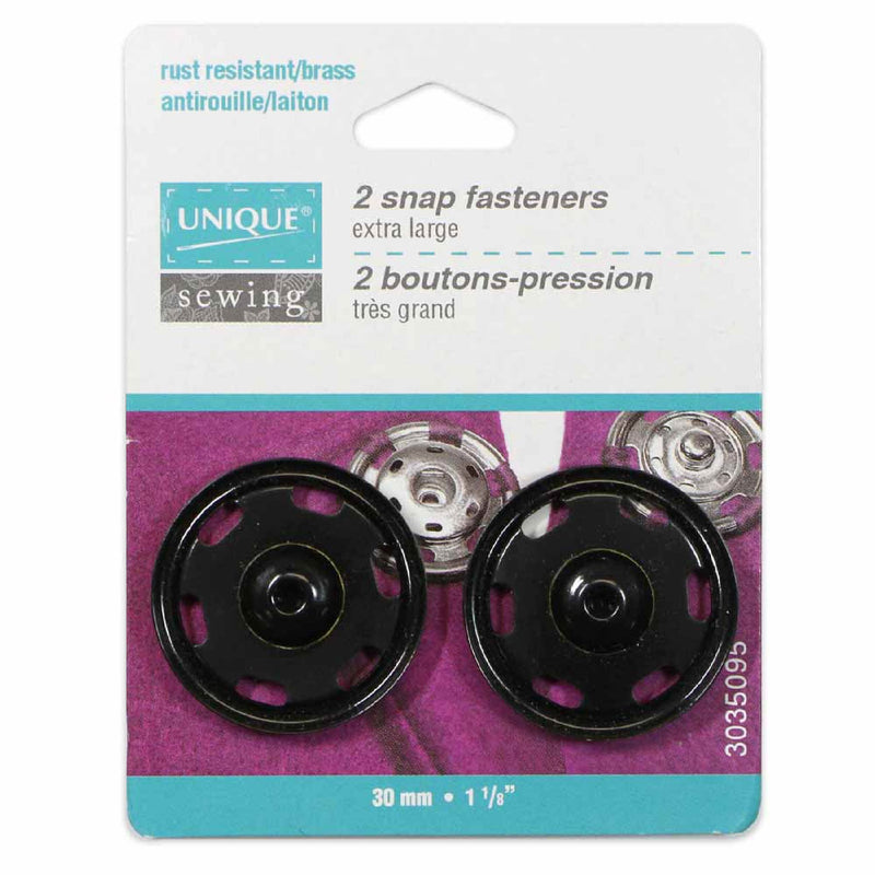 Unique 2 snap fasteners- black