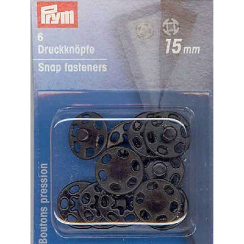 Prym 6 snap fasteners - black