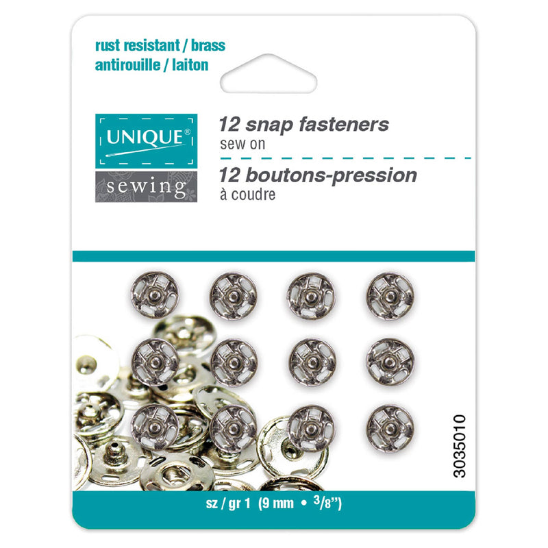 Unique 12 snap fasteners- silver