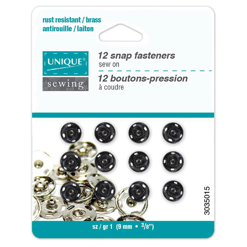 Unique 12 snap fasteners- black