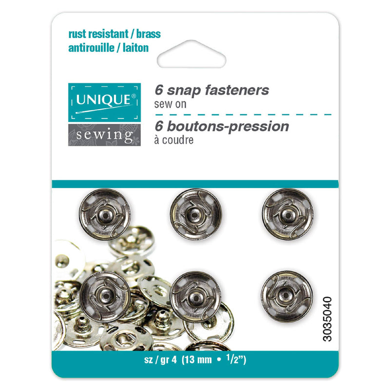 Unique 6 snap fasteners- silver