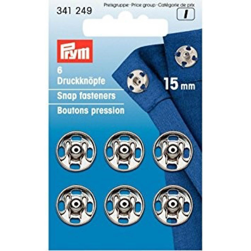 Prym 6 snap fasteners - silver