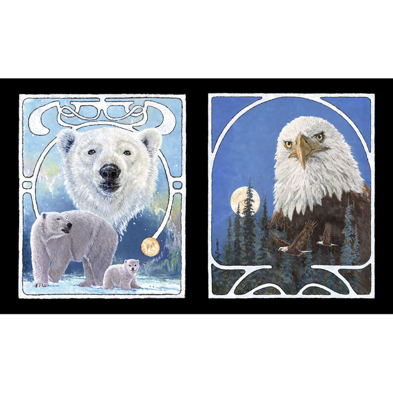 Wildlife Nouveau Digital - Polar Bear/Eagle Panel