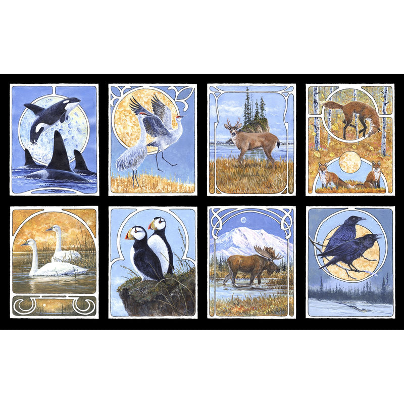 Wildlife Nouveau Digital - Polar Bear/Eagle Panel